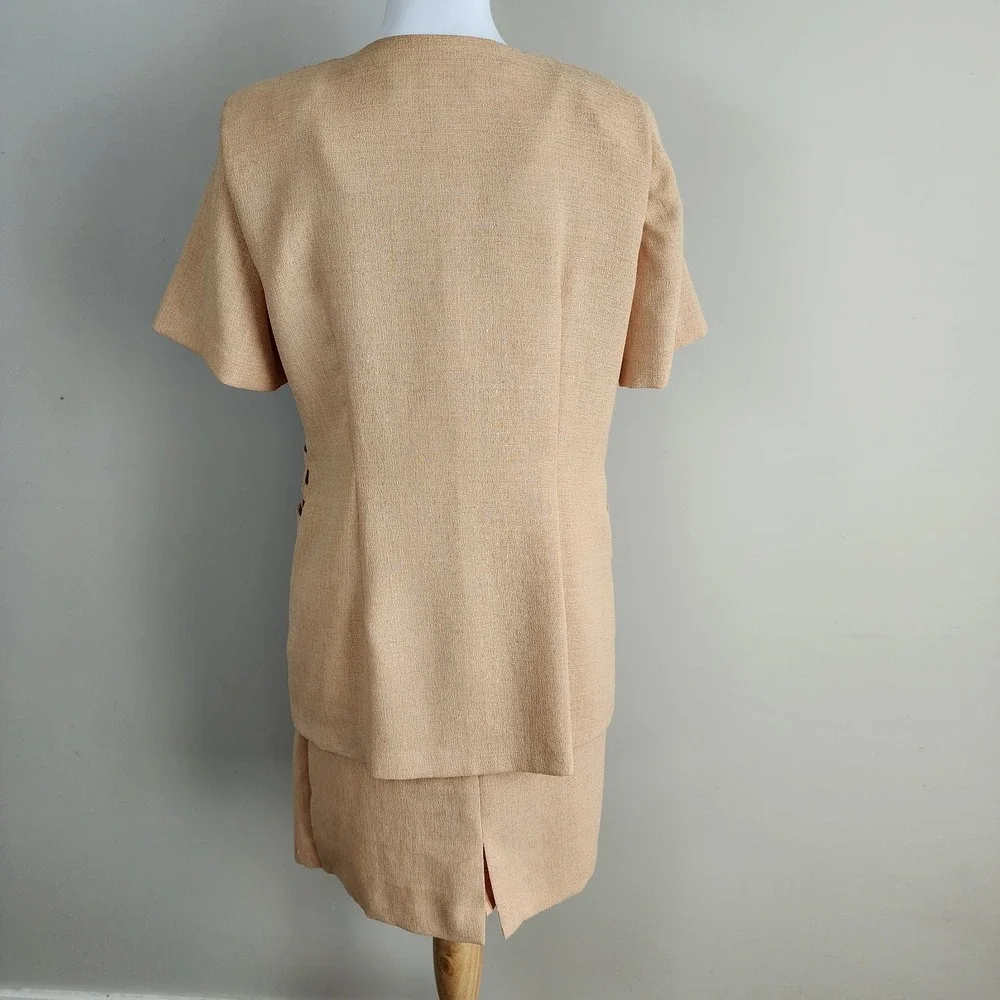 Vintage Suit Set Womens 10 Petite Dress Jacket Tailored Office Wedding Party 90s - Picture 2 of 16